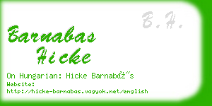 barnabas hicke business card